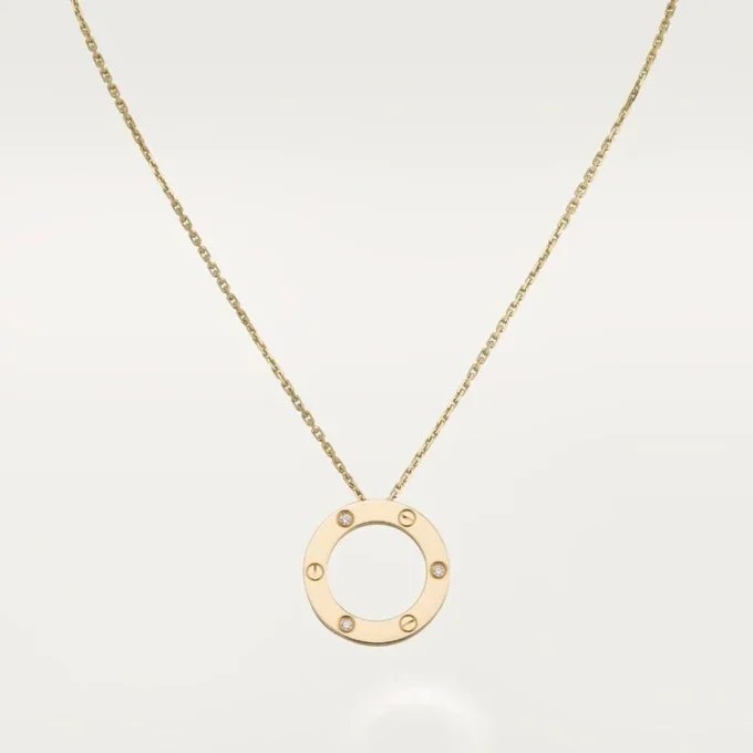 Love halskæde, 3 diamanter – gult guld, diamanter – Cartier Love halskæde, 3 diamanter – gult guld, diamanter – Cartier