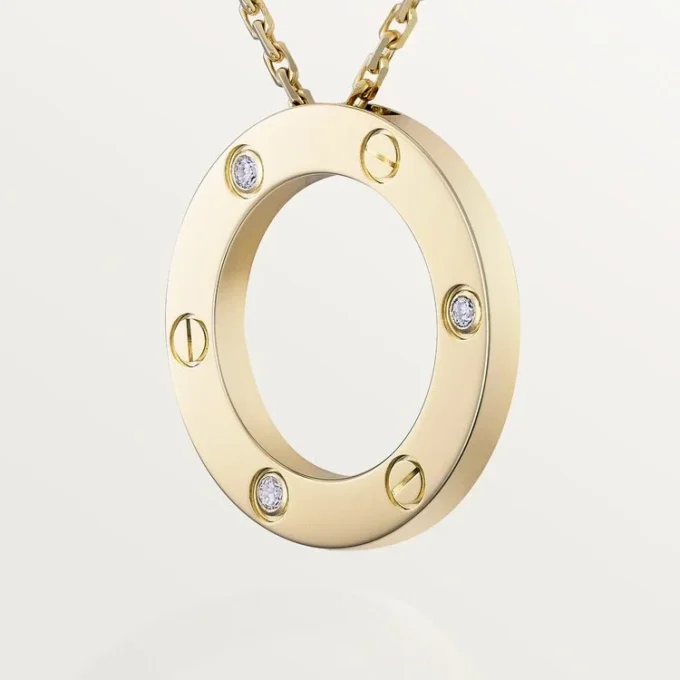Love halskæde, 3 diamanter – gult guld, diamanter – Cartier Love halskæde, 3 diamanter – gult guld, diamanter – Cartier