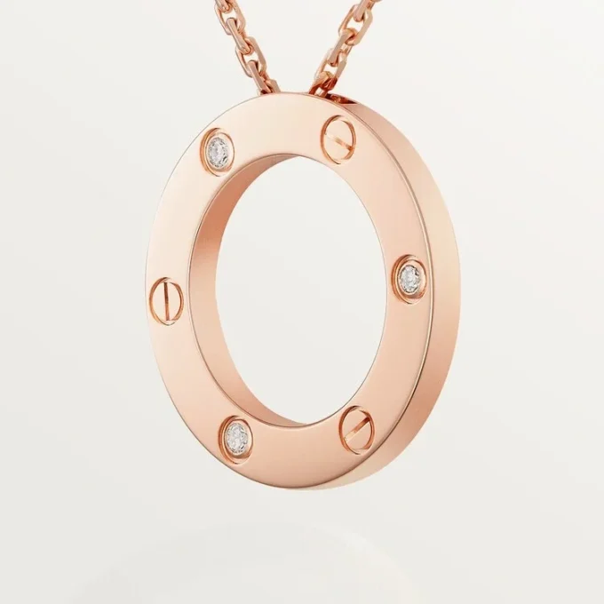 Love halskæde, 3 diamanter – rosaguld, diamanter – Cartier Love halskæde, 3 diamanter – rosaguld, diamanter – Cartier