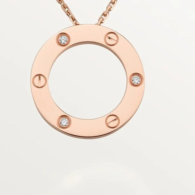 Love halskæde, 3 diamanter – rosaguld, diamanter – Cartier Love halskæde, 3 diamanter – rosaguld, diamanter – Cartier