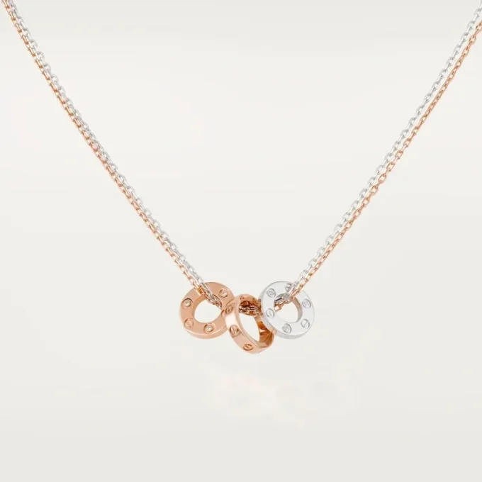 Love halskæde, 6 diamanter – rosaguld, hvidguld, diamanter – Cartier Love halskæde, 6 diamanter – rosaguld, hvidguld, diamanter – Cartier