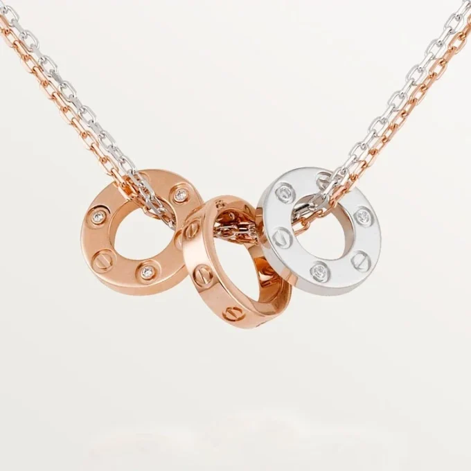 Love halskæde, 6 diamanter – rosaguld, hvidguld, diamanter – Cartier Love halskæde, 6 diamanter – rosaguld, hvidguld, diamanter – Cartier