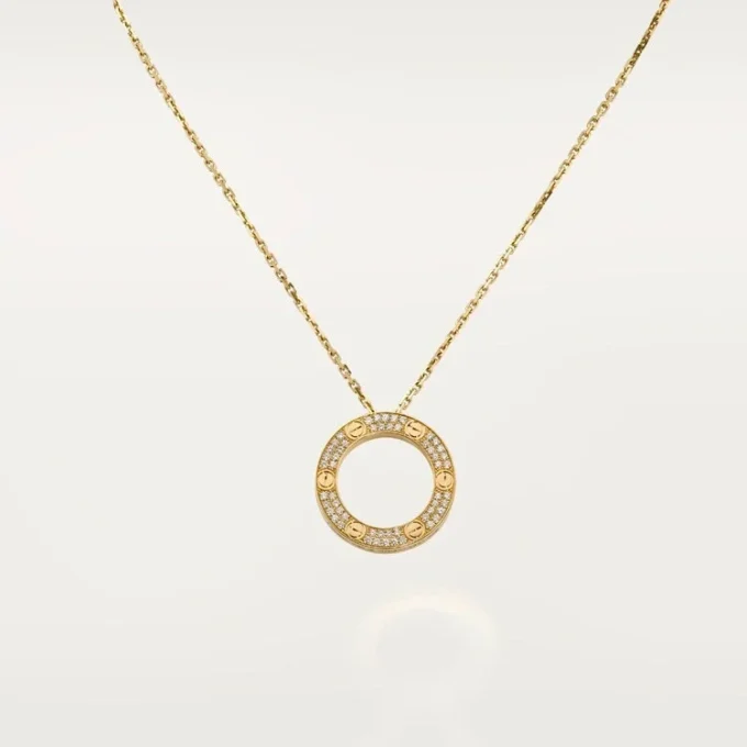 Love halskæde, diamantbelagt – gult guld, diamanter – Cartier Love halskæde, diamantbelagt – gult guld, diamanter – Cartier