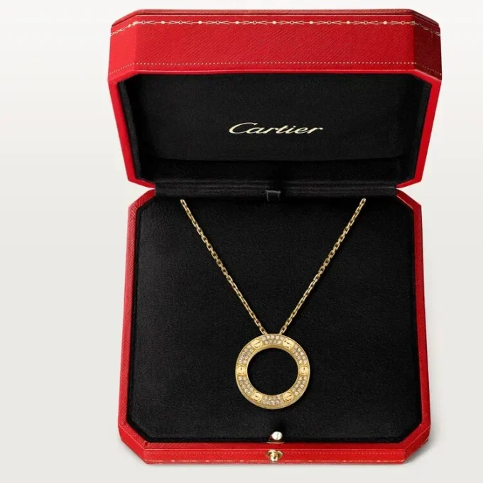 Love halskæde, diamantbelagt – gult guld, diamanter – Cartier Love halskæde, diamantbelagt – gult guld, diamanter – Cartier