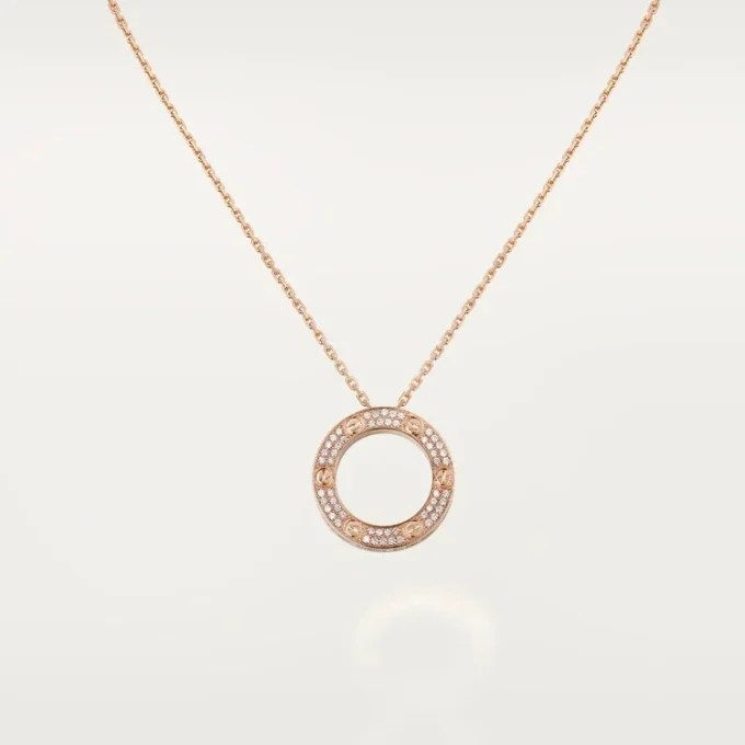 Love-halskæde – rosa guld, diamanter – Cartier Love-halskæde – rosa guld, diamanter – Cartier