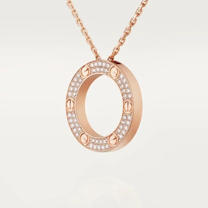 Love-halskæde – rosa guld, diamanter – Cartier Love-halskæde – rosa guld, diamanter – Cartier