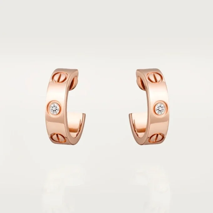 Love øreringe – rosa guld, diamanter – Cartier Love øreringe – rosa guld, diamanter – Cartier