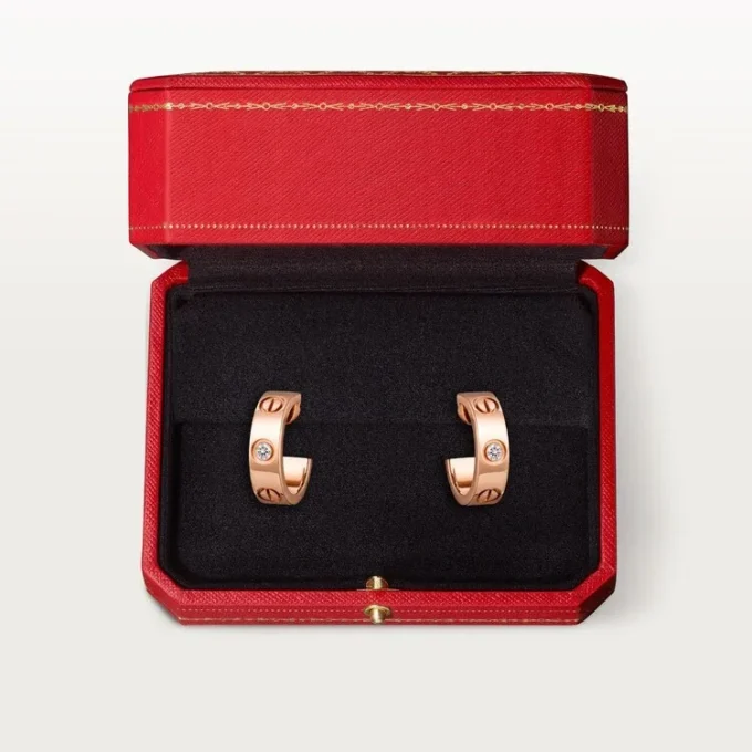Love øreringe – rosa guld, diamanter – Cartier Love øreringe – rosa guld, diamanter – Cartier