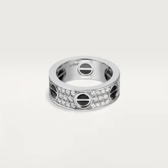 Love-ring, diamantbelagt, keramik – hvidguld, keramik, diamanter – Cartier