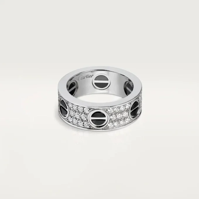 Love-ring, diamantbelagt, keramik – hvidguld, keramik, diamanter – Cartier Love-ring, diamantbelagt, keramik – hvidguld, keramik, diamanter – Cartier