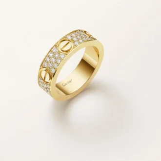 Love-ring, klassisk model, pavé