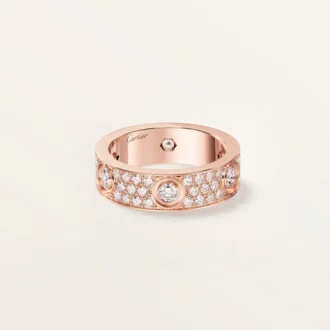 Love-ring, klassisk model, pavé, 6 diamanter