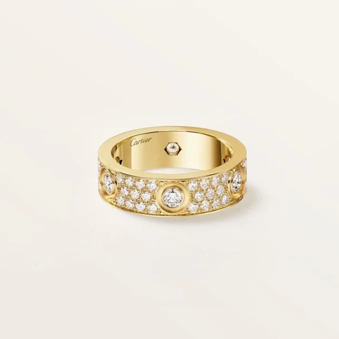 Love-ring, klassisk model, pavé, 6 diamanter Love-ring, klassisk model, pavé, 6 diamanter