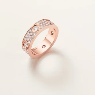 Love-ring, klassisk model, pavé, 6 diamanter