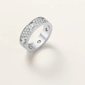 Love-ring, klassisk model, pavé, 6 diamanter