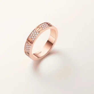 Love-ring, lille model, pavé