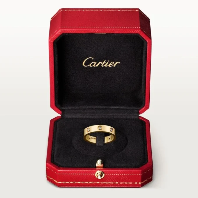 Love vielsesring, 8 diamanter – gult guld, diamanter – Cartier Love vielsesring, 8 diamanter – gult guld, diamanter – Cartier