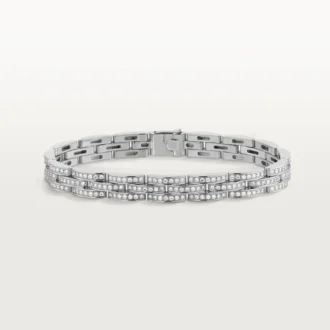 Maillon Panthere armbånd, tredobbelt række, pavé