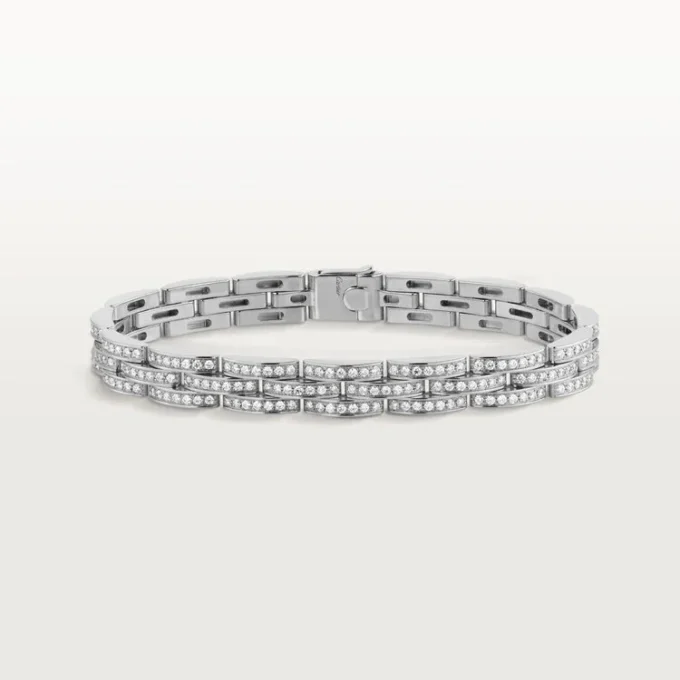 Maillon Panthere armbånd, tredobbelt række, pavé Maillon Panthere armbånd, tredobbelt række, pavé