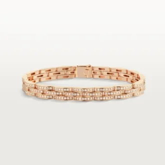 Maillon Panthere armbånd, tredobbelt række, pavé