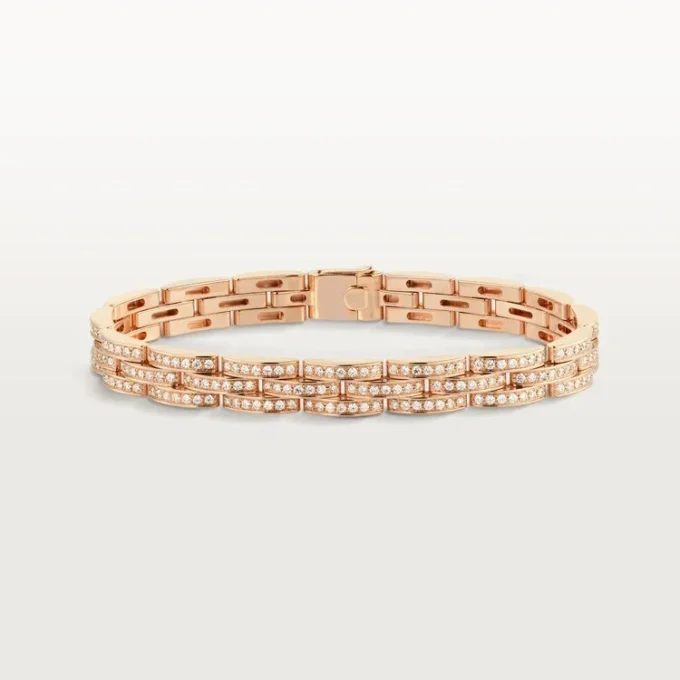 Maillon Panthere armbånd, tredobbelt række, pavé Maillon Panthere armbånd, tredobbelt række, pavé