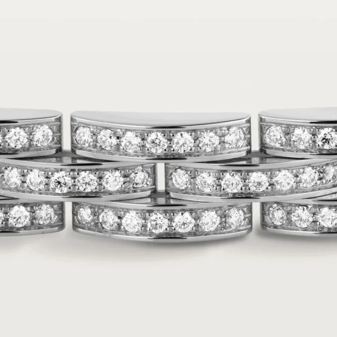 Maillon Panthere armbånd, tredobbelt række, pavé Maillon Panthere armbånd, tredobbelt række, pavé