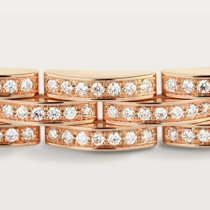 Maillon Panthere armbånd, tredobbelt række, pavé Maillon Panthere armbånd, tredobbelt række, pavé