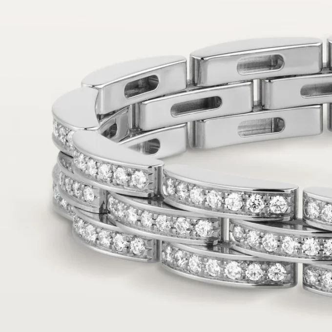 Maillon Panthere armbånd, tredobbelt række, pavé Maillon Panthere armbånd, tredobbelt række, pavé