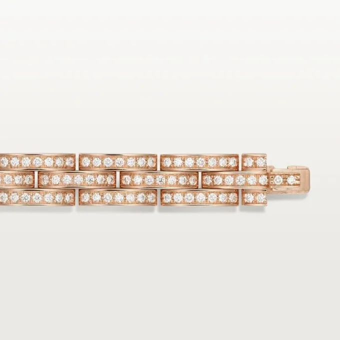 Maillon Panthere armbånd, tredobbelt række, pavé Maillon Panthere armbånd, tredobbelt række, pavé