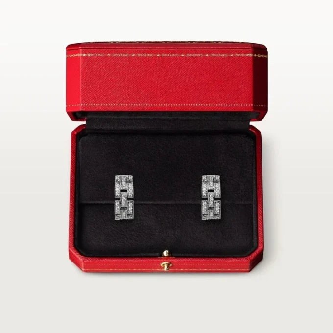 Maillon Panthere øreringe, 3 rækker med diamantbelægning – hvidguld, diamanter – Cartier Maillon Panthere øreringe, 3 rækker med diamantbelægning – hvidguld, diamanter – Cartier