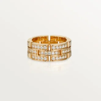 Maillon Panthere-ring, 3 rækker med halve diamanter – rosa guld, diamanter – Cartier Maillon Panthere-ring, 3 rækker med halve diamanter – rosa guld, diamanter – Cartier