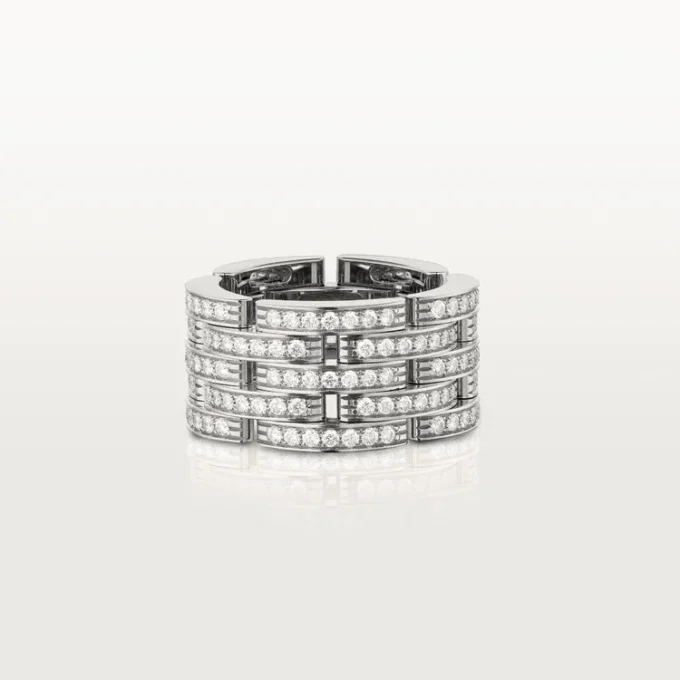 Maillon Panthere-ring, fem rækker, pavé Maillon Panthere-ring, fem rækker, pavé