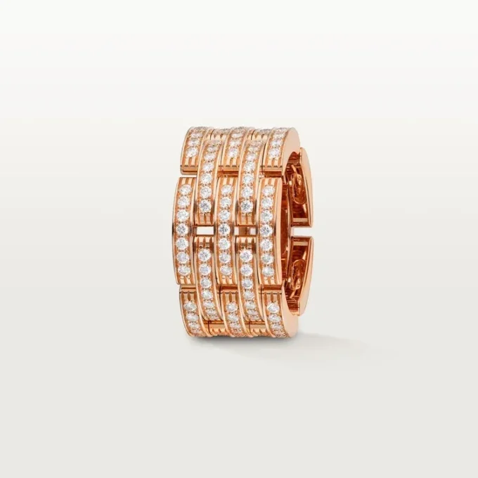 Maillon Panthere-ring, fem rækker, pavé Maillon Panthere-ring, fem rækker, pavé
