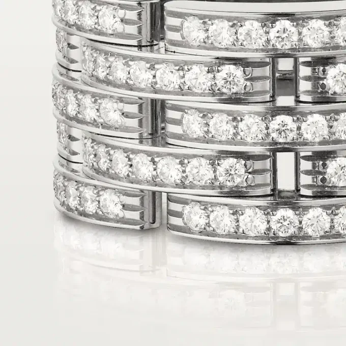 Maillon Panthere-ring, fem rækker, pavé Maillon Panthere-ring, fem rækker, pavé