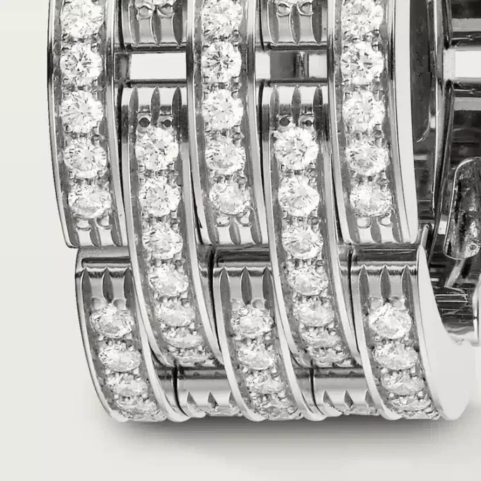 Maillon Panthere-ring, fem rækker, pavé Maillon Panthere-ring, fem rækker, pavé