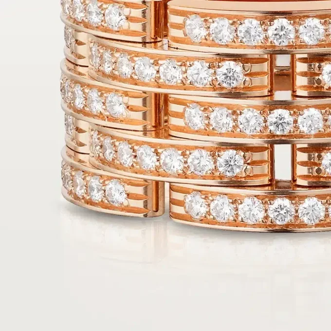 Maillon Panthere-ring, fem rækker, pavé Maillon Panthere-ring, fem rækker, pavé
