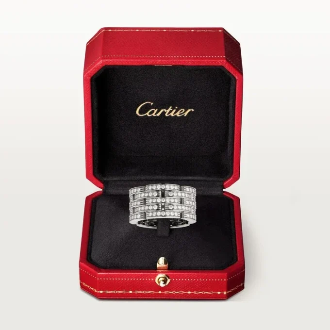Maillon Panthere-ring, fem rækker, pavé Maillon Panthere-ring, fem rækker, pavé