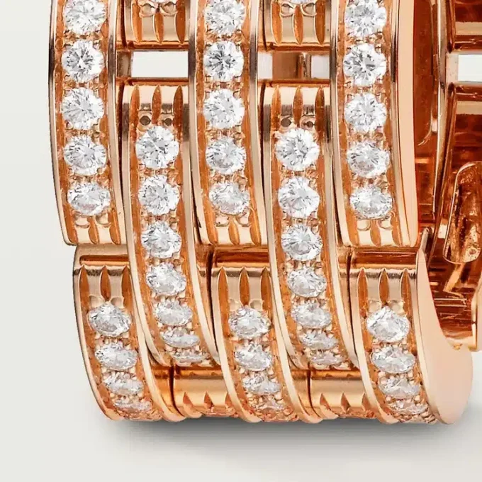 Maillon Panthere-ring, fem rækker, pavé Maillon Panthere-ring, fem rækker, pavé