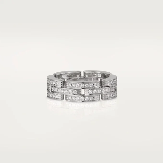 Maillon Panthere-ring, tredobbelt række, pavé Maillon Panthere-ring, tredobbelt række, pavé