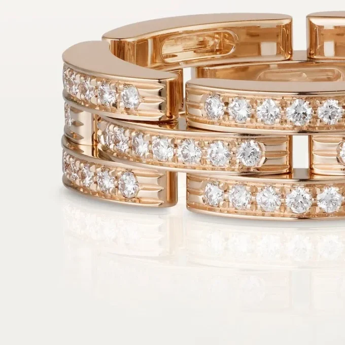 Maillon Panthere-ring, tredobbelt række, pavé Maillon Panthere-ring, tredobbelt række, pavé