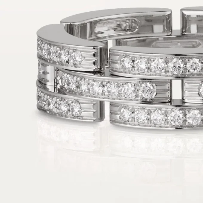 Maillon Panthere-ring, tredobbelt række, pavé Maillon Panthere-ring, tredobbelt række, pavé
