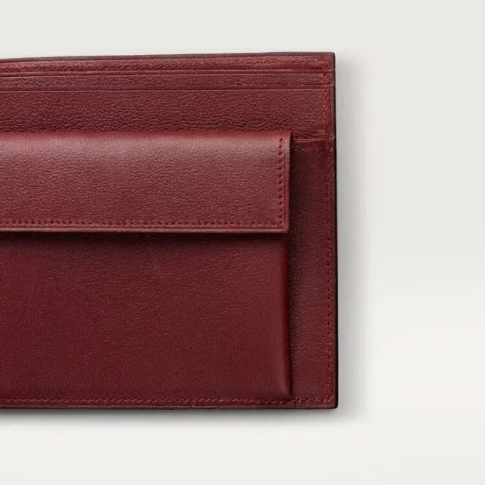Mønter/sedler/burgunderfarvet kalveskind, guldfinish – Cartier Mønter/sedler/burgunderfarvet kalveskind, guldfinish – Cartier