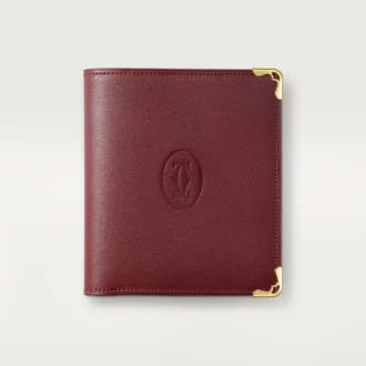 Multiple Wallet, Must De Cartier – Burgunderfarvet kalveskind, gylden finish – Cartier