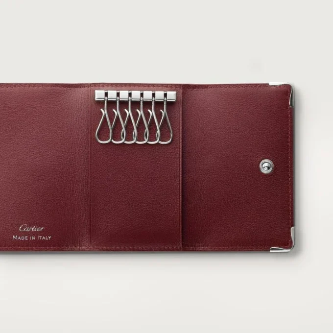 Nøglering med 6 nøgler, Must de Cartier – sort kalveskind, finish i rustfrit stål – Cartier Nøglering med 6 nøgler, Must de Cartier – sort kalveskind, finish i rustfrit stål – Cartier