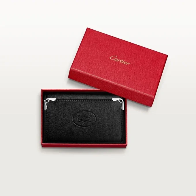 Nøglering med 6 nøgler, Must de Cartier – sort kalveskind, finish i rustfrit stål – Cartier Nøglering med 6 nøgler, Must de Cartier – sort kalveskind, finish i rustfrit stål – Cartier