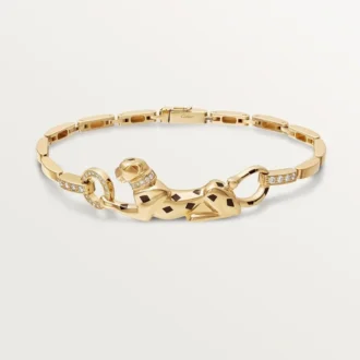 Panthere De Cartier armbånd – gult guld, lak, diamant, tsavorit-granat, onyx – Cartier