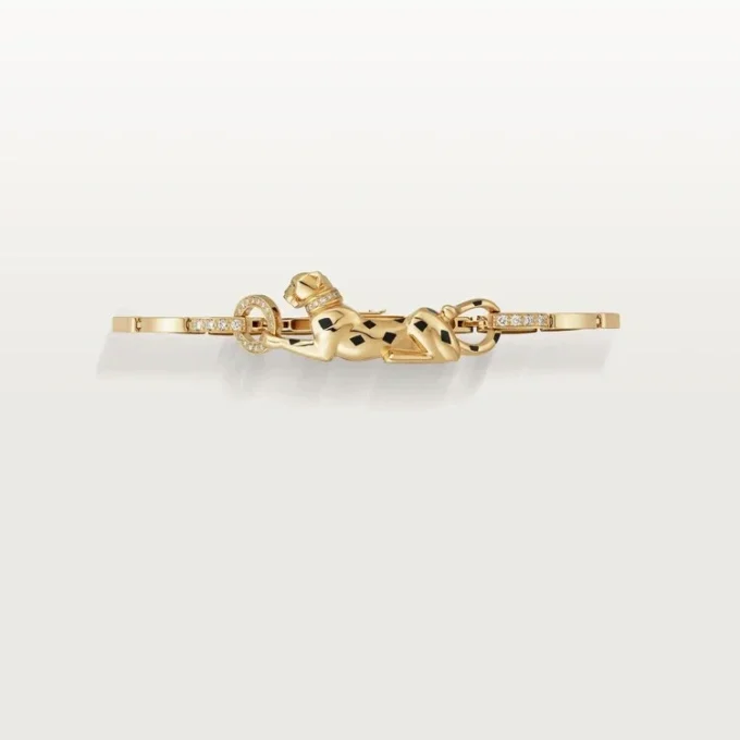 Panthere De Cartier armbånd – gult guld, lak, diamant, tsavorit-granat, onyx – Cartier Panthere De Cartier armbånd – gult guld, lak, diamant, tsavorit-granat, onyx – Cartier