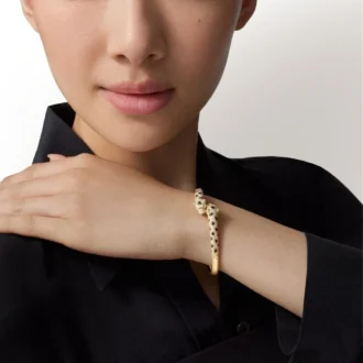 Panthere De Cartier armbånd, lille model, halvbelagt