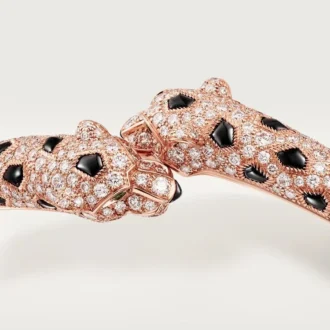 Panthere De Cartier armbånd, lille model, halvbelagt