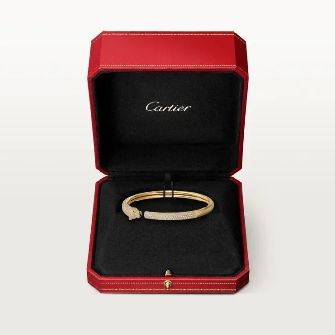Panthere De Cartier armbånd, lille model, halvbelagt Panthere De Cartier armbånd, lille model, halvbelagt